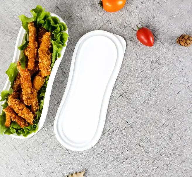 portable 3 compartment divisions round small plastic lunch box with logo