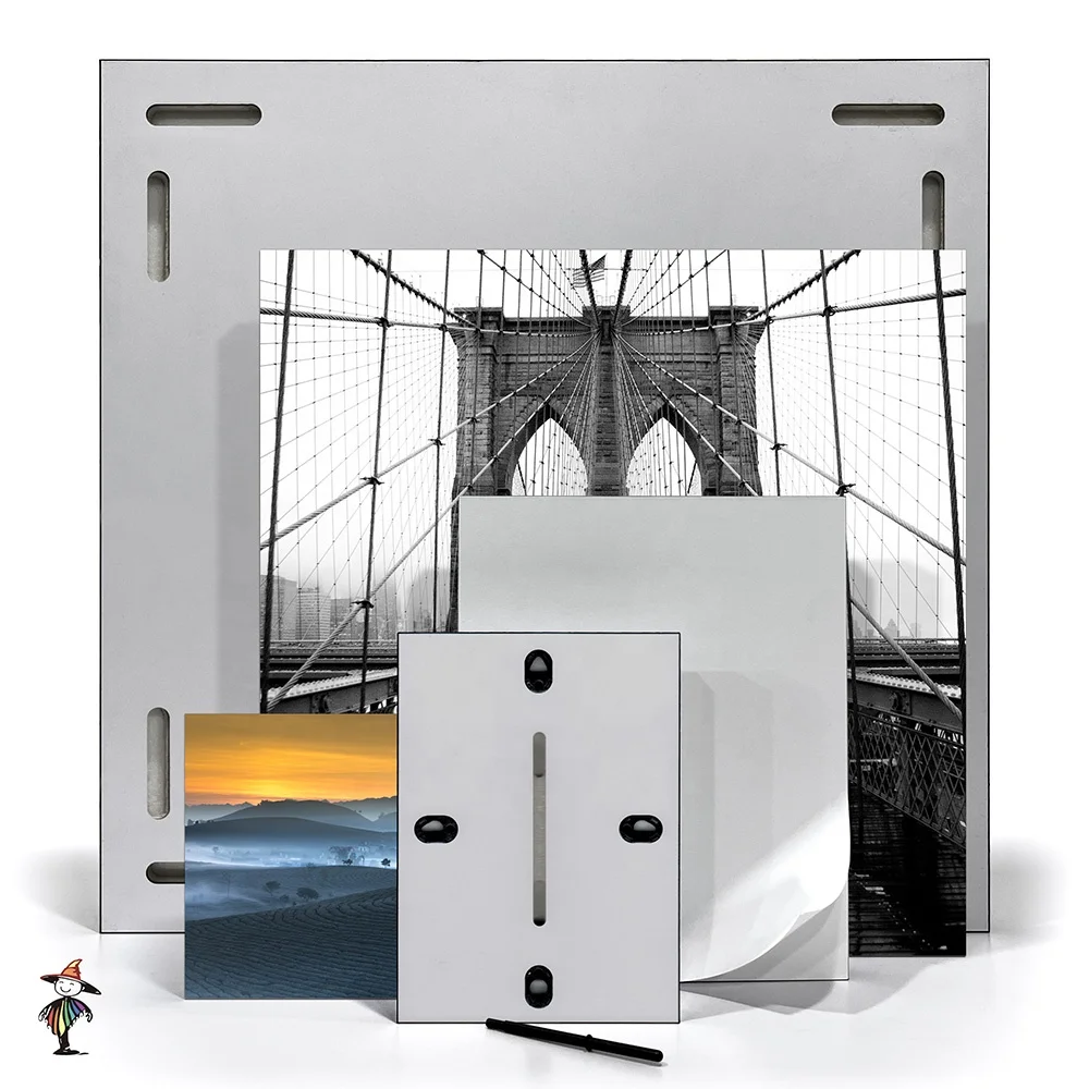 Factory Outlet Diy Light Mounted Photo Panel Wooden Photo Block Frameless Photo Tiles For Wall Display