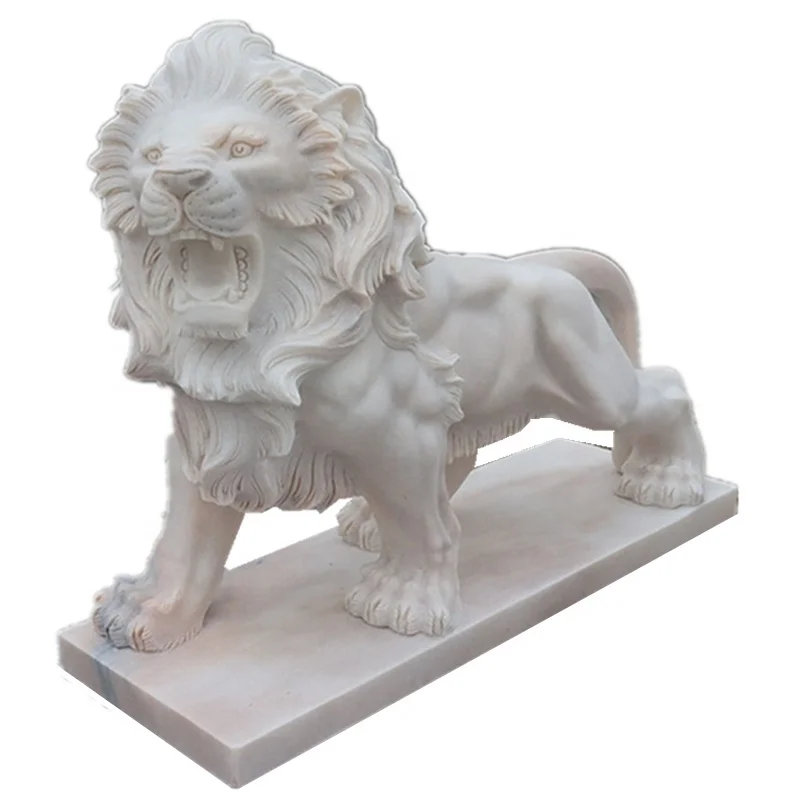 White marble walking lion statue large stone chinese foo dog statues sale stone fu dog statue