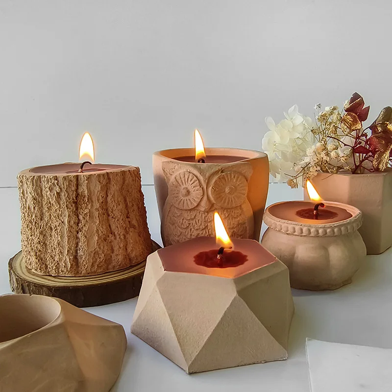 Diy Handmade Flower Pot Concrete Gypsum Plaster Mold Pot Plant Candle Cup Candle Jar  Drip Silicone Mould For Cup Making