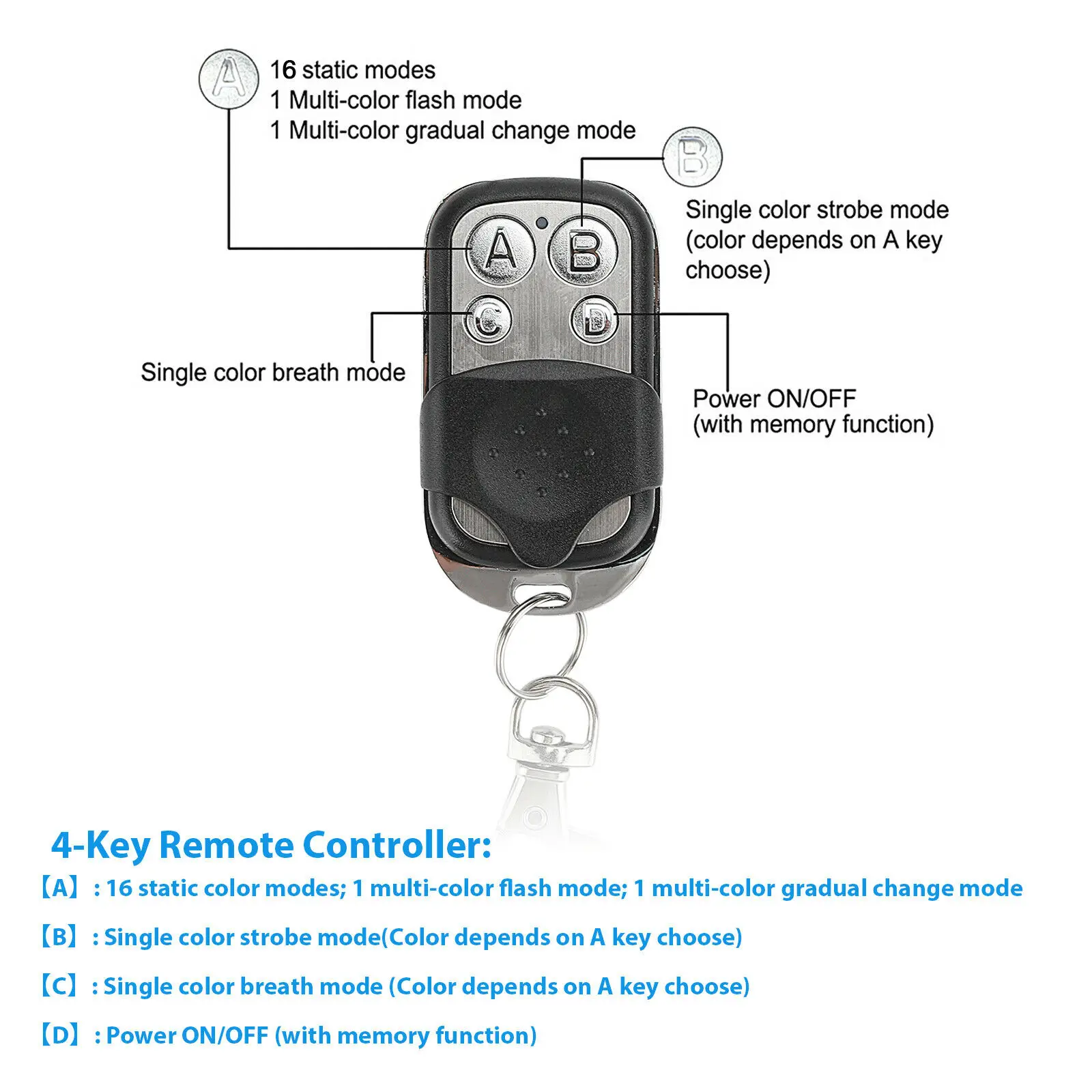 12PCS RGB Bluetooth 12V LED Light Accent Glow Neon Strip APP Control Kit Motorcycle Underglow Light