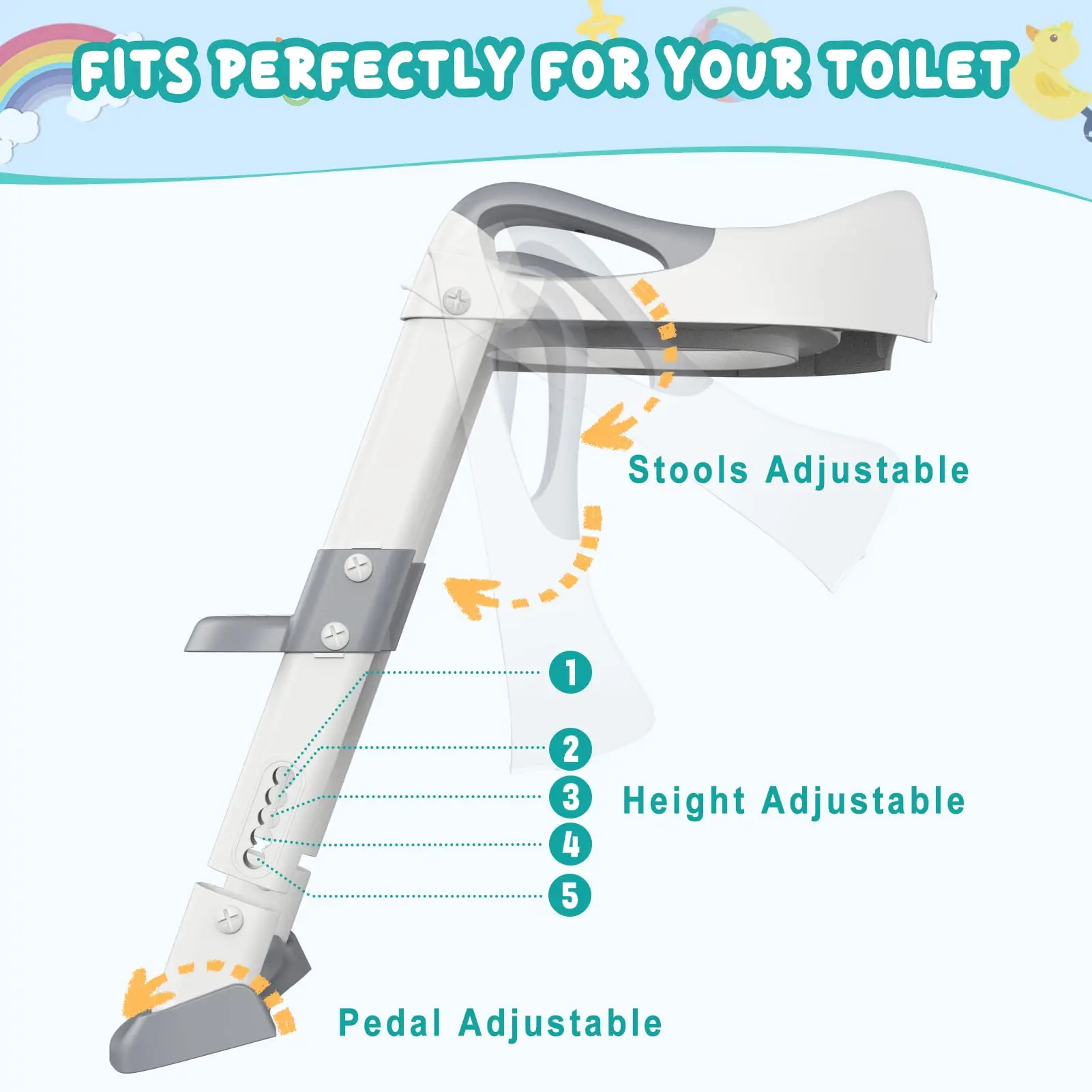Hot Selling Baby Products Luxury Portable Toddler Potty Training Ladder Toilet For Children Potty Ladder Toilette Ladder