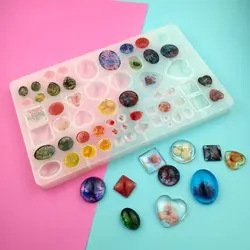 Jewelry Casting Molds Gem Jewelry Silicone Casting Mold for Resin Epoxy DIY Crafting Earring Pendant Studs Jewelry Making
