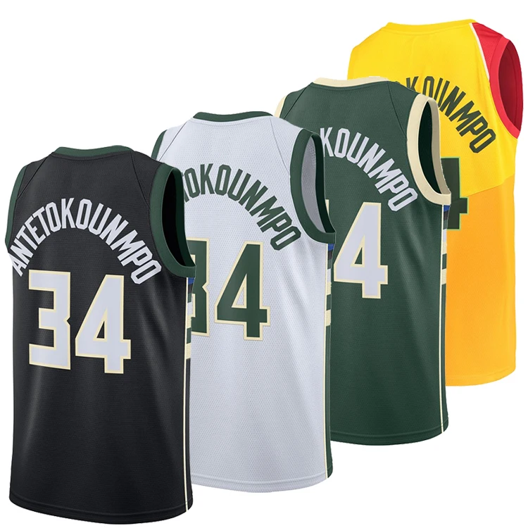 Giannis Antetokounmpo #34 Best Quality Stitched Basketball Jersey