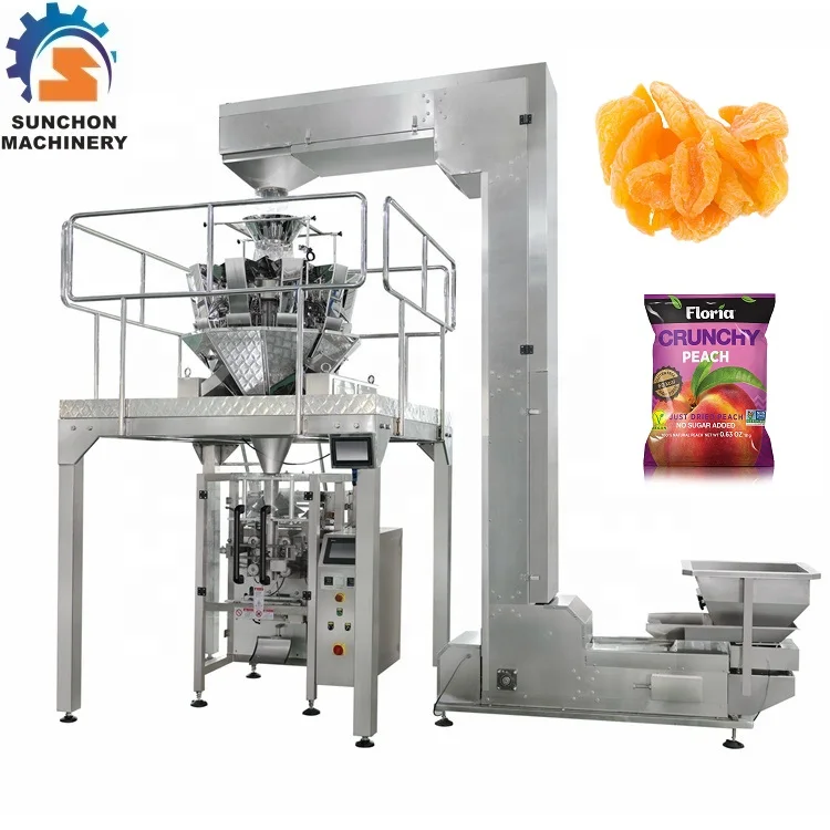 Factory Price Automatic Dried Yellow Peach/ Honey Peach Dried Fruit Food Pouch Vertical Packing Machine