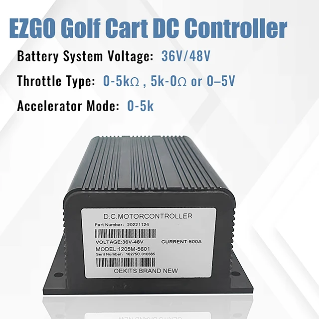 Golf Cart Speed Controller 500A 36V 48V DC Motor Controller Replacing For CURTIS 1205M-5601 1205M-5603 Motor Controller