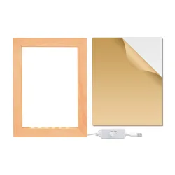 Indoor Home Decor USB Driver Acrylic Backlit Wooden Picture Light LED Photo Frame