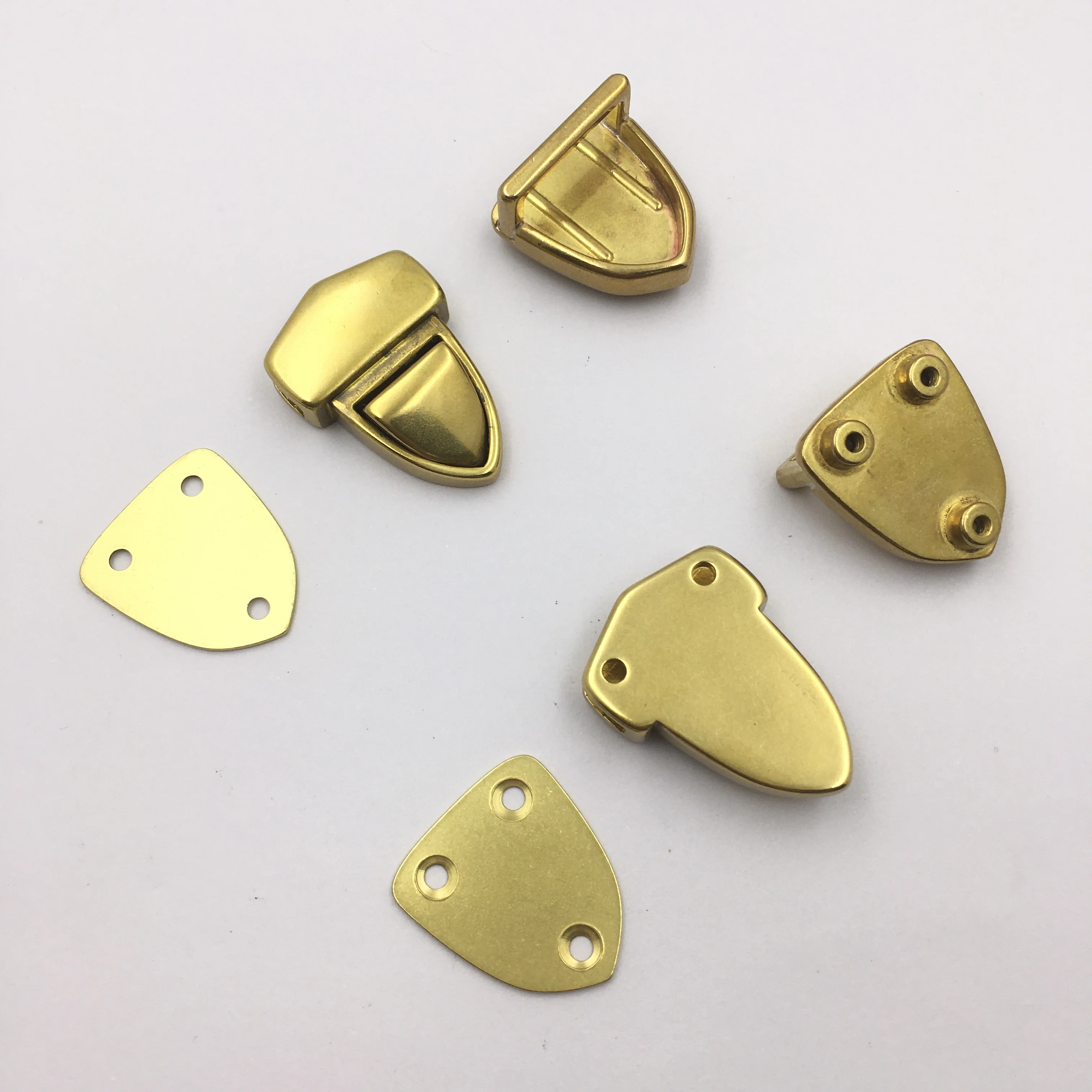 Leather Craft Bags Solid Brass Push Bag Metal Turn Lock Hardware Closure Catch Clasp Buckle Fasteners