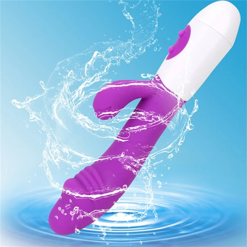 30 Modes Vibration G Spot Dildo Powerful Waterproof Dual Motors Silicone Rabbit Vibrators