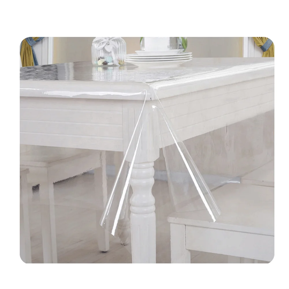 Factory Custom Clear Vinyl Tablecloth Protector Waterproof/Oil-Proof Plastic Rectangle Transparent Sheet Table Cover