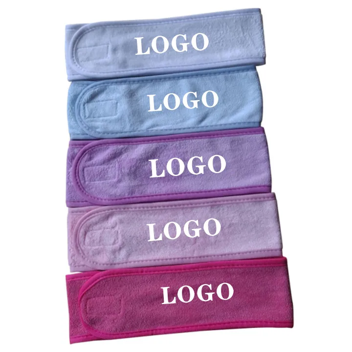 Custom LOGO Terry Cloth Face Wash Spa Sport Head Bands Facial Spa Makeup Hair Accessories Women