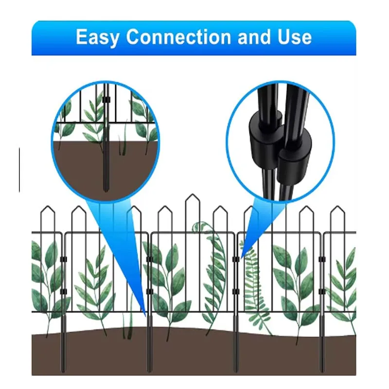 US 25 Piece 24 Panels Garden Fence Rust Proof Metal Without Digging Animal Barrier Flower Bed Fencing For Yard Landscape Patio