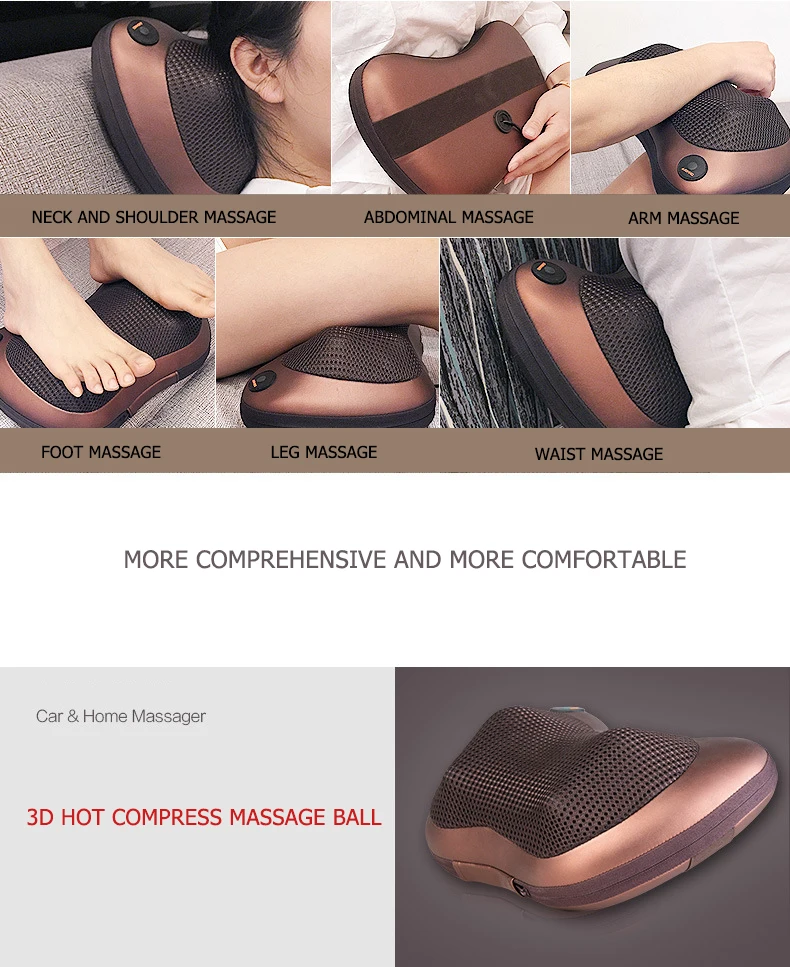 
yige car shiatsu infrared massage pillow 