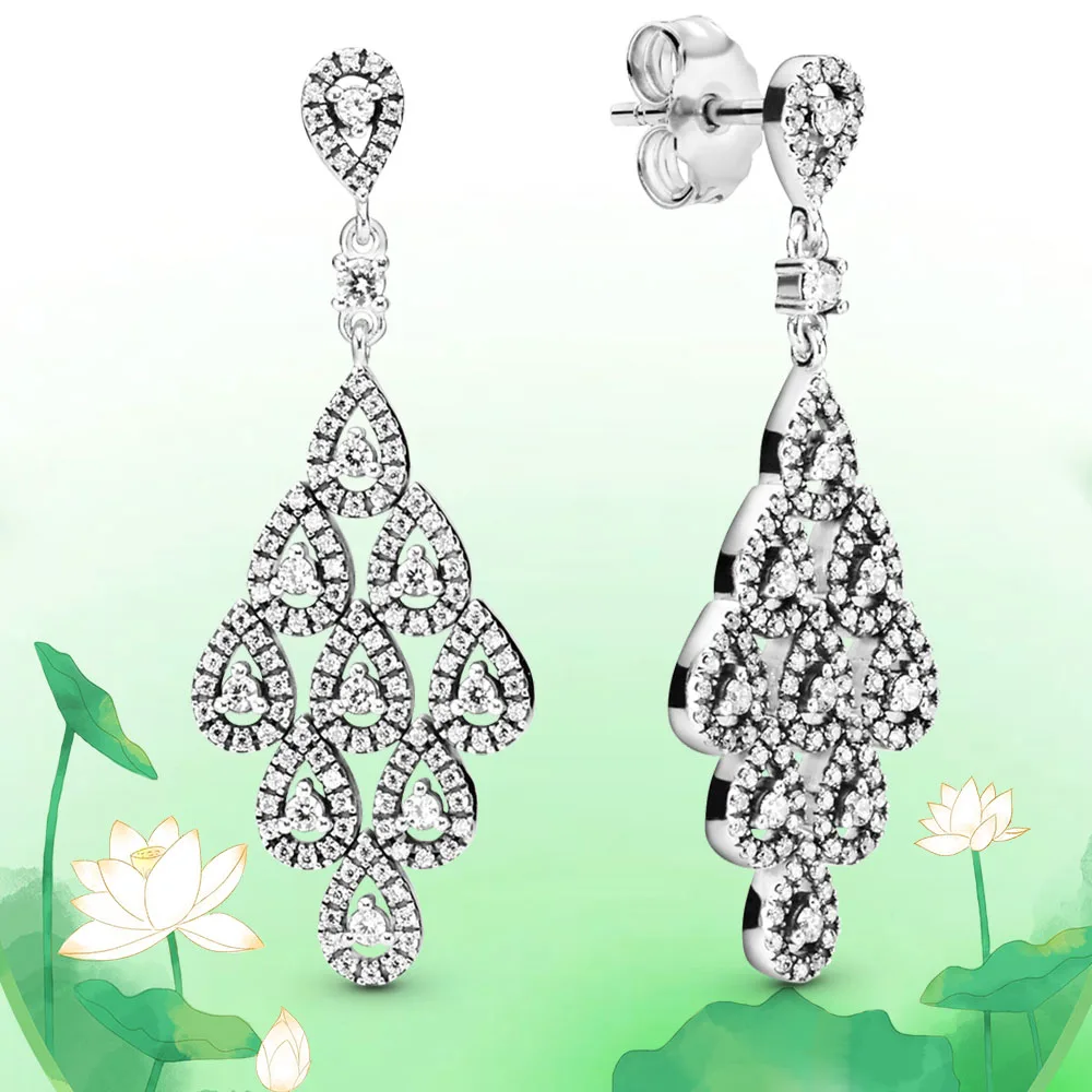 Elegant  925 sterling silver stud earrings for holiday gifts to family friends Dubai Silver Glitter party premium jewelry