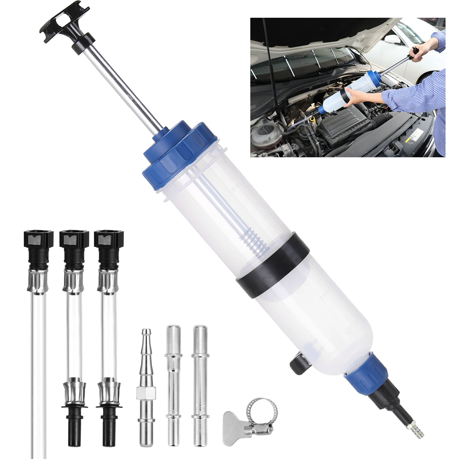 1500CC Oil Extractor Filling Bottle Transfer Manual Operation Automotive Fluid Extraction Car Fuel Pump
