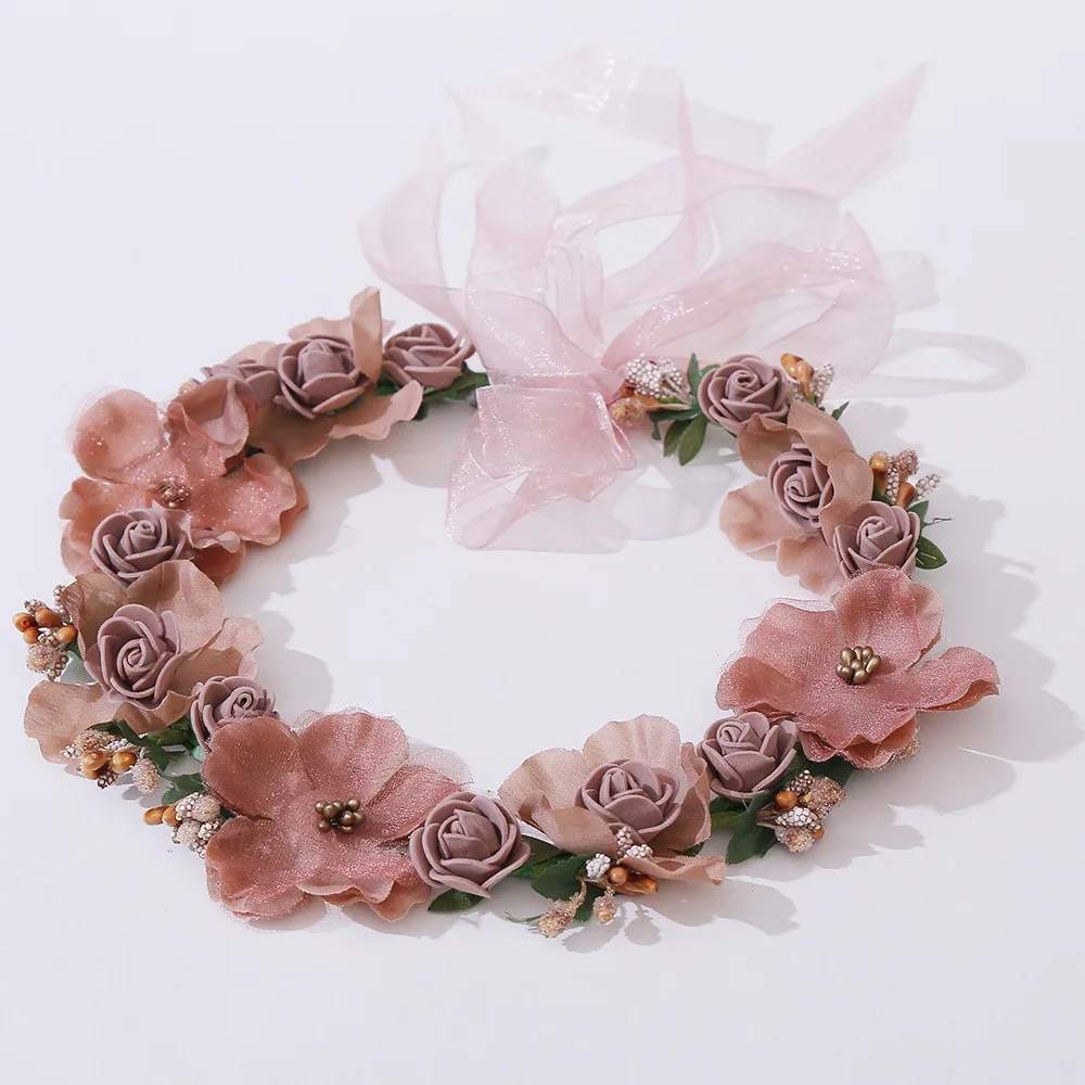Wholesale Top Quality Girls Breath Crown Flower Girl crown Floral Headband Wedding Hair Wreath Photo Props