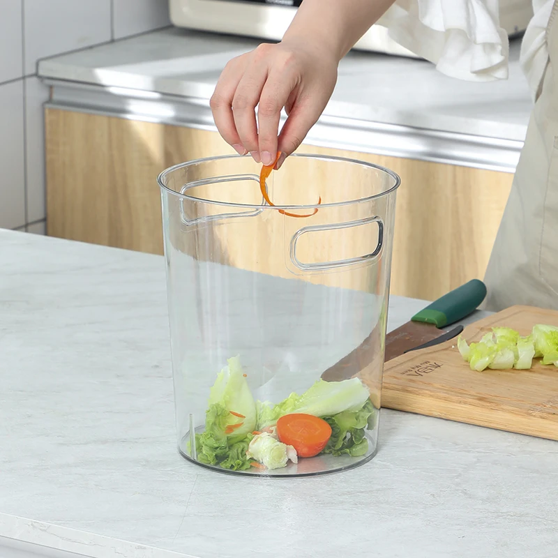 Transparent trash can household living room kitchen large capacity bedroom office waste basket