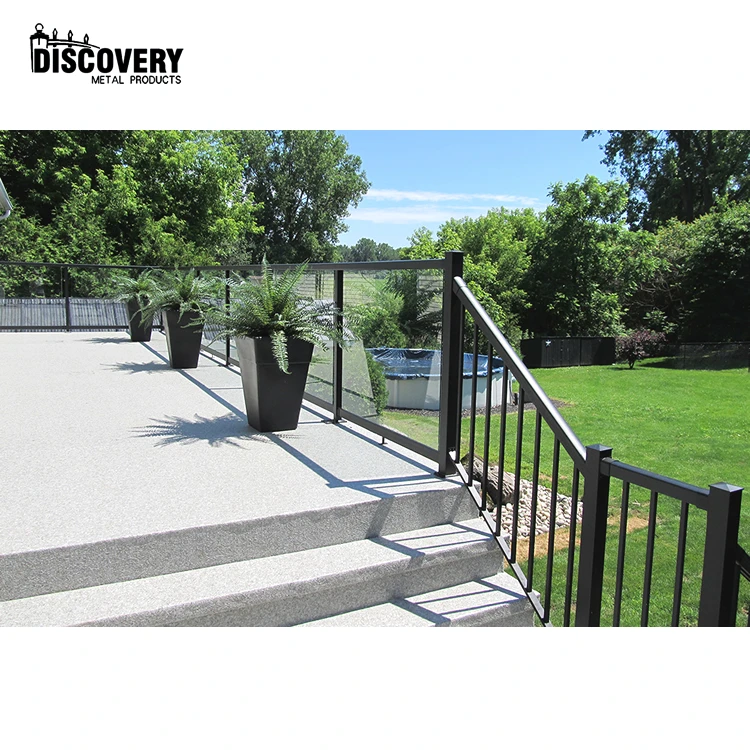 aluminum handrails Balcony/terrace glass railing modern design for aluminum railing balcony glass railing with or without frame