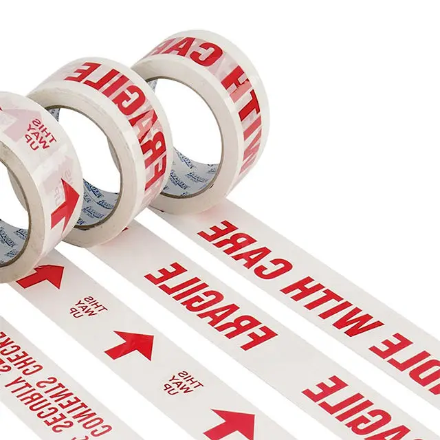 Custom Printed Logo 48mm & 66mm Ragile Bopp Packing Tape Personalised Adhesive Tape
