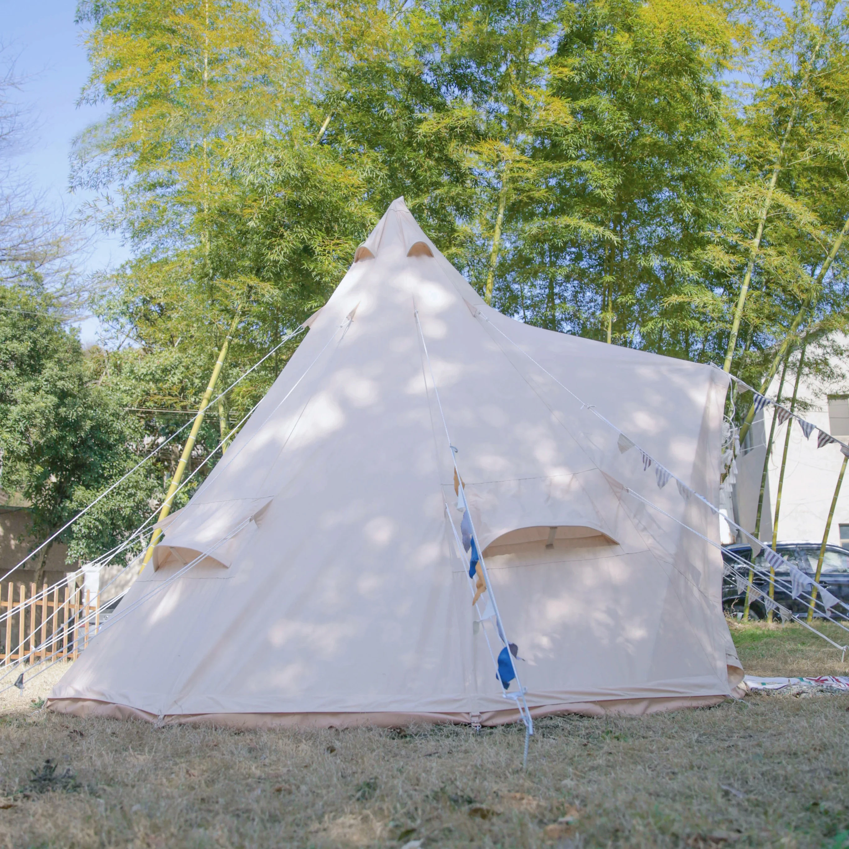 Вигвам из хлопчатобумажной ткани для взрослых Юрта палатка глаз tipi свадебная индийская пирамида семейная кемпинга на открытом воздухе