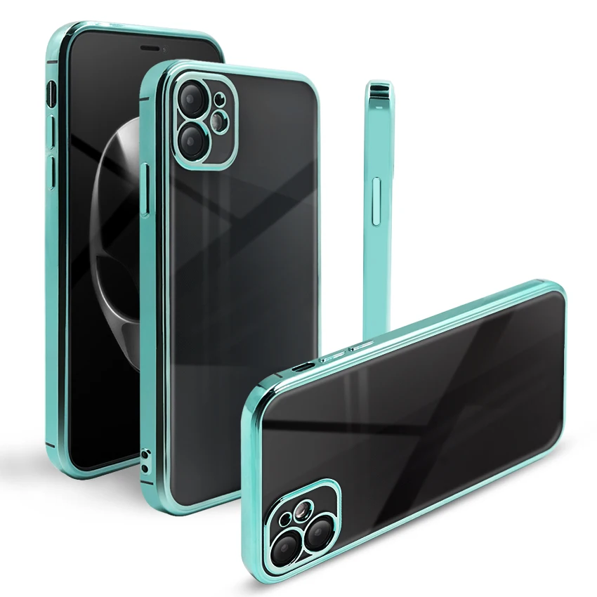 
2020 Mobile Cover Supplier Clear Electroplated TPU Mobilephone Phone Case for Apple iPhone 12 