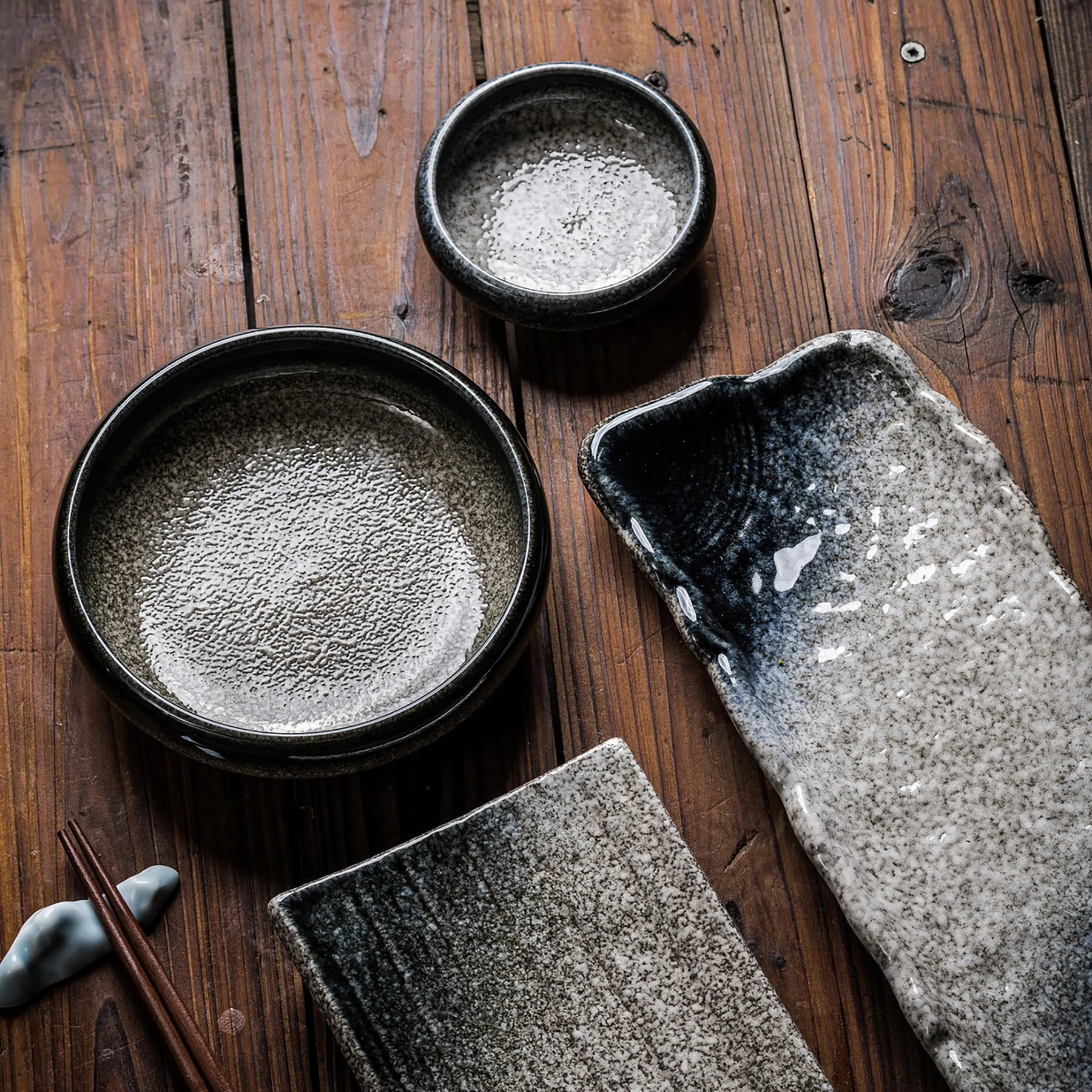 Japanese cuisine ceramic sushi bar tableware&stoneware sushi plate E466-4