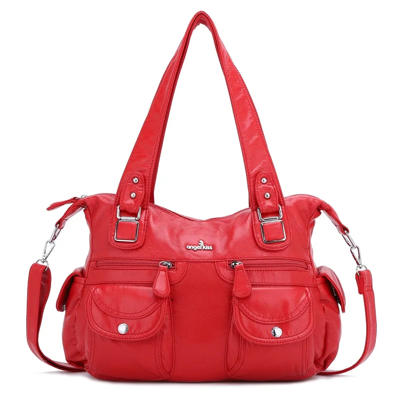 Женская сумка на плечо Angel kiss Экологически чистая мягкая из искусственной кожи с несколькими