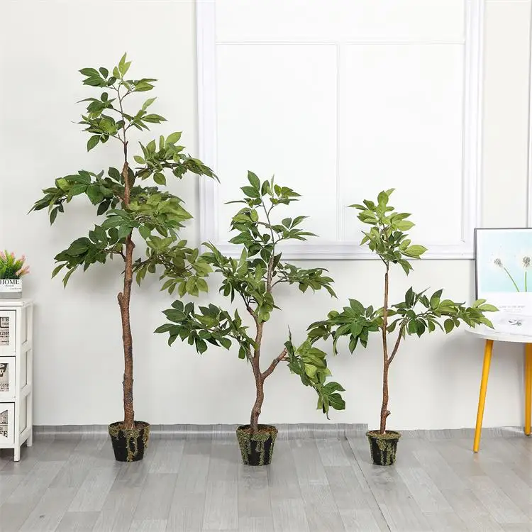 New design artificial leaves plants artificial plastic bonsai trees sale for indoor decoration