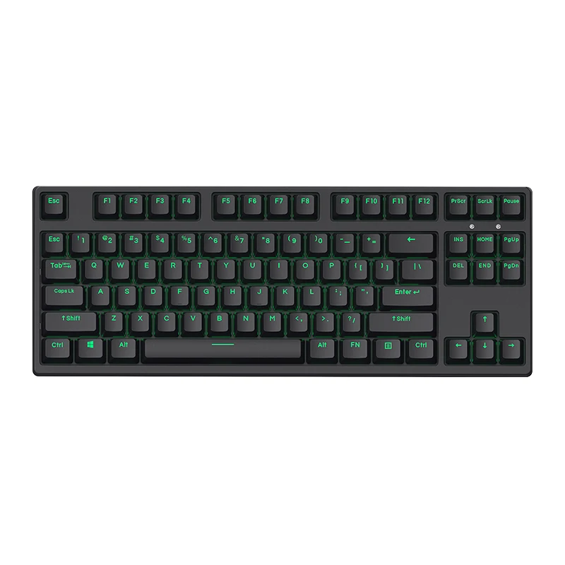 High quality e-sports special 87 key gaming  mechanical keyboard Type-c charging dual mode green light mechanical keyboard