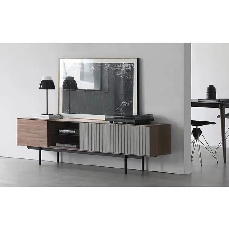 European Style Living Room Furniture Wall Mounted TV Cabinet And Coffee Table Set Modern Tall TV Console Cabinet