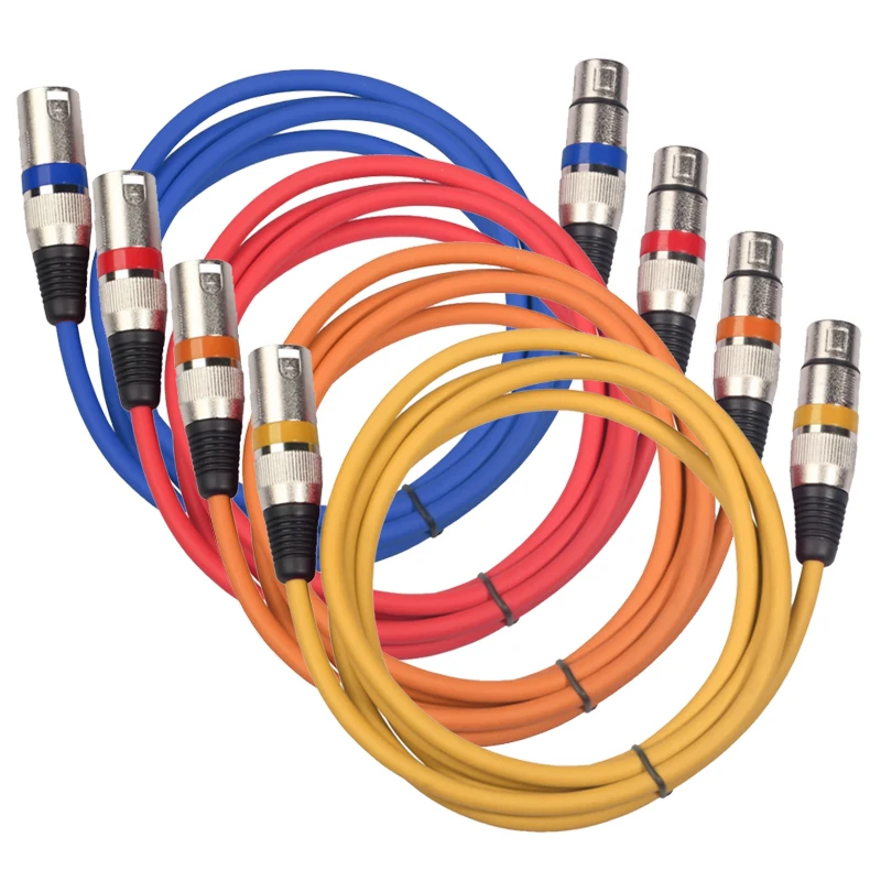 3pin xlr cable colorful for audio shielded extension microphone wire male to female aux cable with mic xlr microphone cable