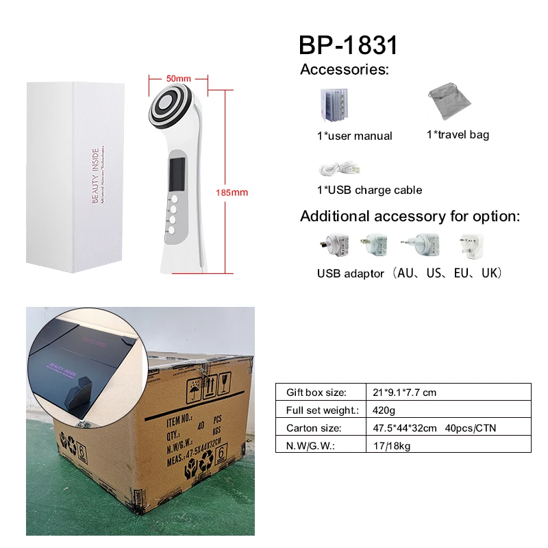 Best selling red light therapy wand ems radio frequency machine vibration v face lift wrinkle remover massager