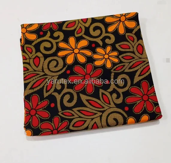 100% polyester custom African batik imitation wax printed cloth single side custom printing wax fabric