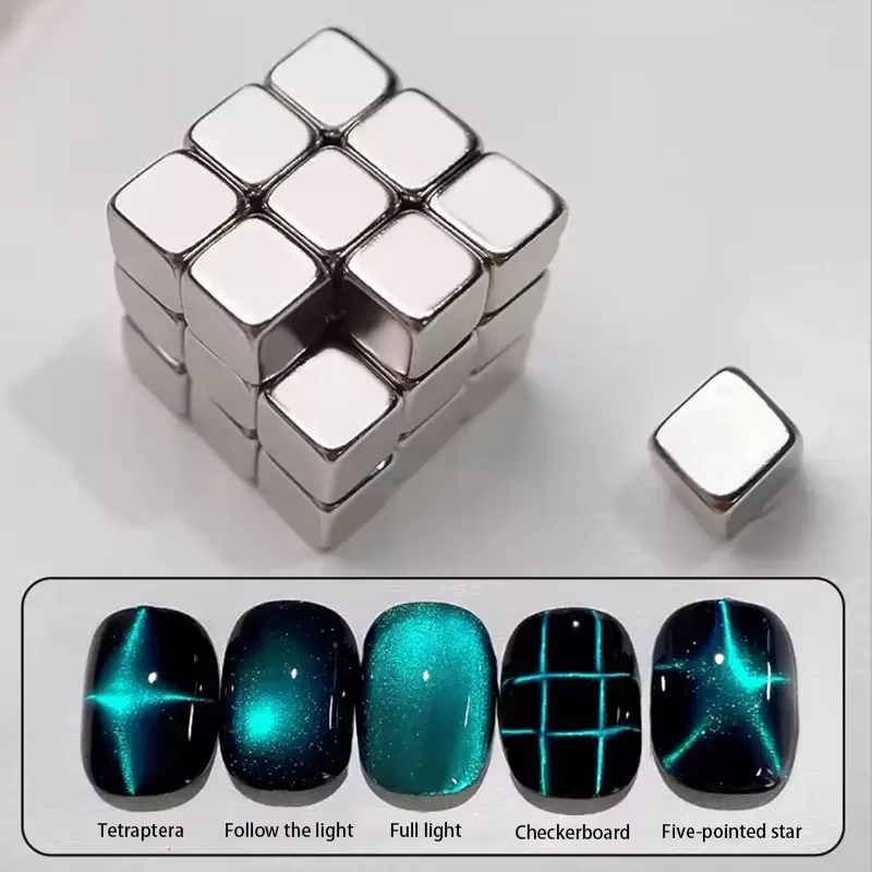5mm 27pcs Nail Magnet Multi-Function Strong Cube For Nail Gel Polish Square Magnet Manicure Tools