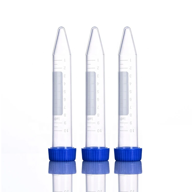 Custom 10mL graduated PP conical bottom lab centrifuge tube with screw lid