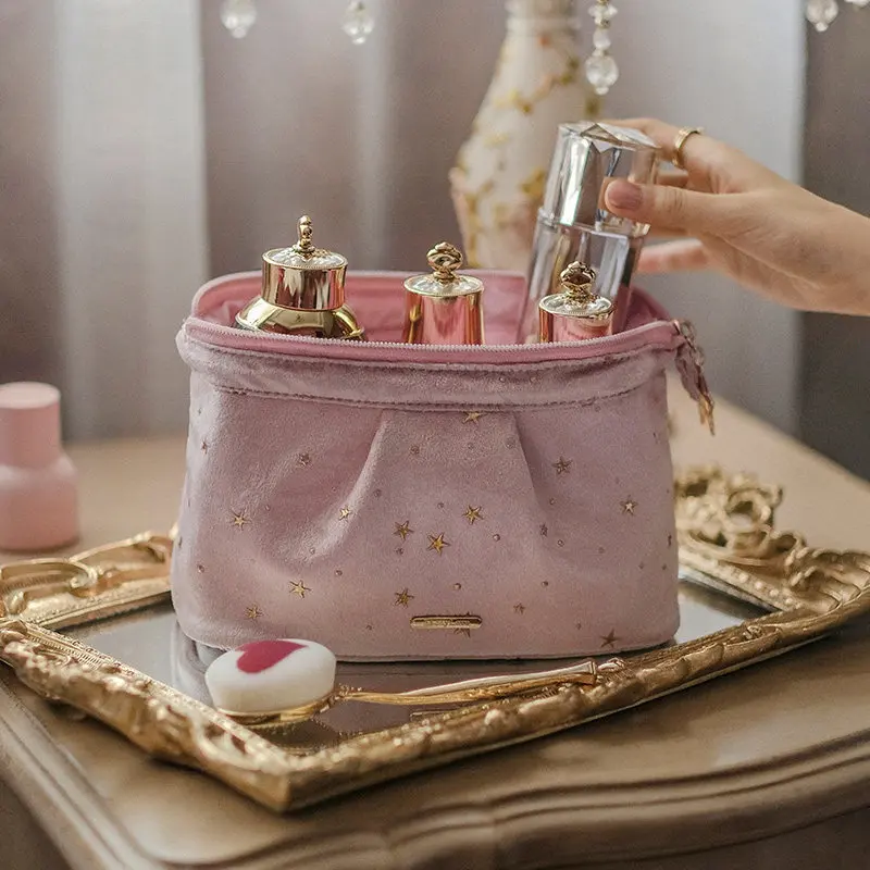 Camino Hot Sell Womens Cosmetic Toiletry Bag Suede Velvet Makeup Bag Cases Brush Storage Bags