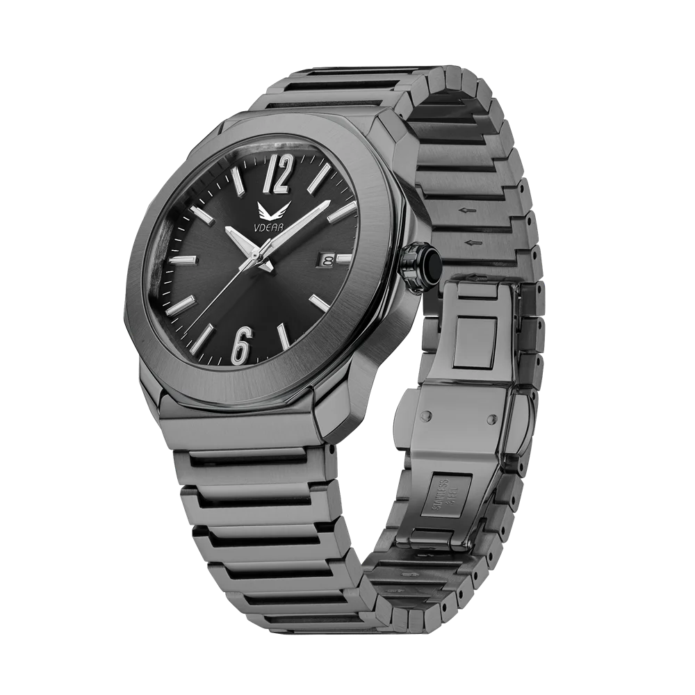 Мужские механические часы с черным циферблатом 42 мм