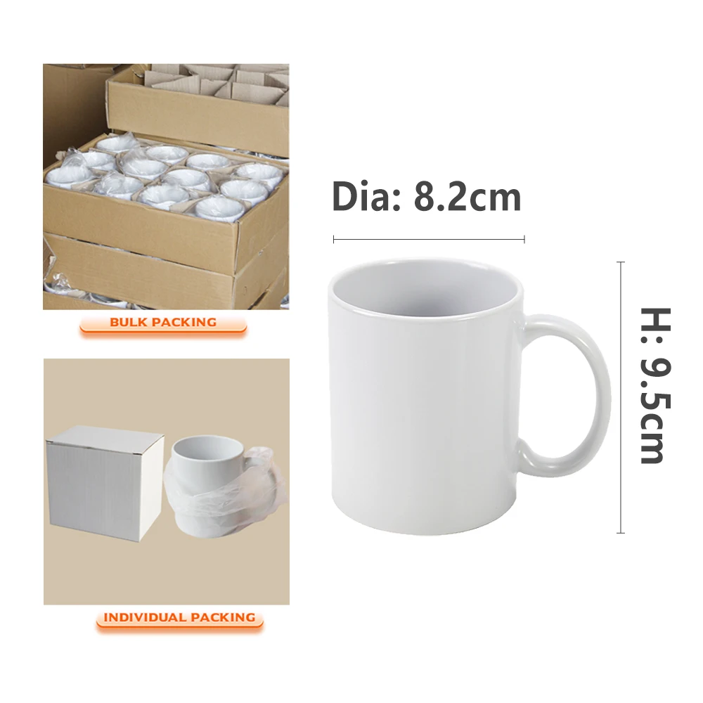 11oz 3A White Sublimation Mug Heat Press Custom Ceramic Cups Mugs Blank Wholesale Sublimation Mug
