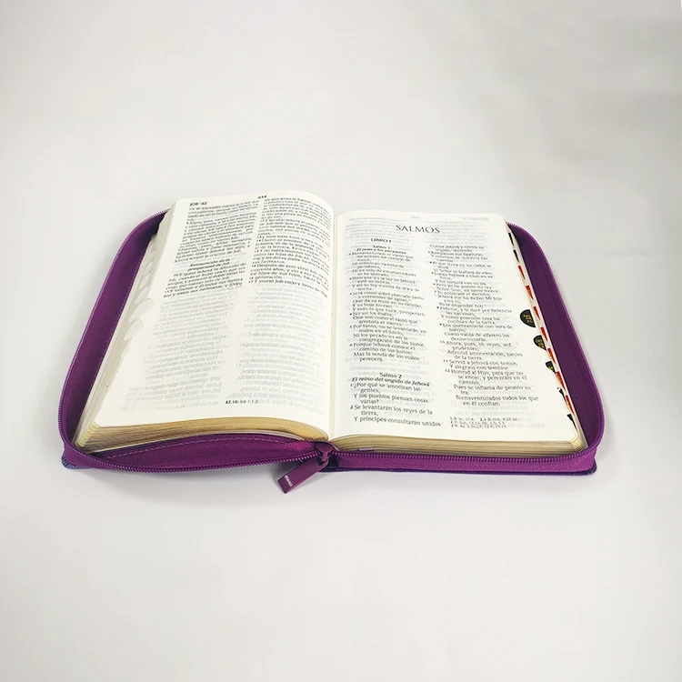 custom soft cover leather Spanish Santa biblia sagrada holy bible books print with index dividers