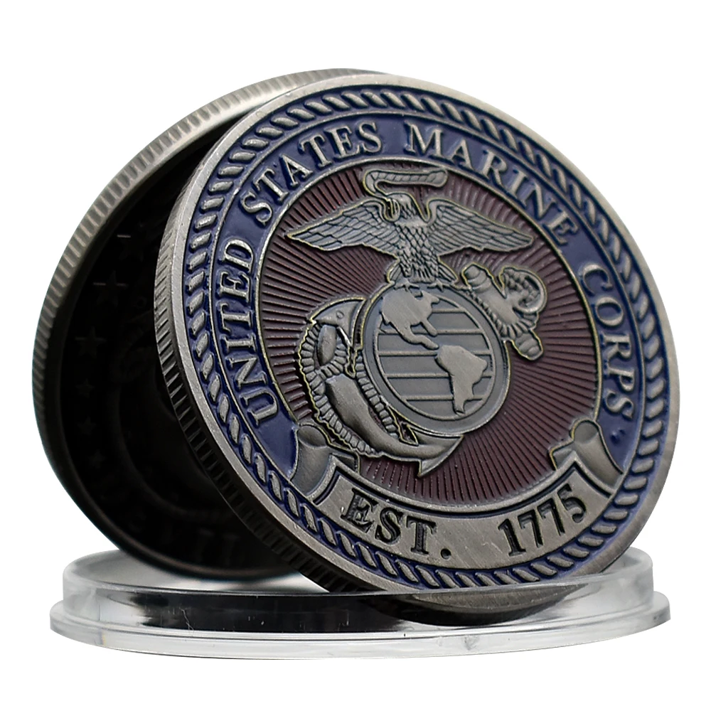 Монета корпуса морской пехоты США медаль дьявола собаки USMC EST. 1775 коллекционные подарочные сувенирные коллекции