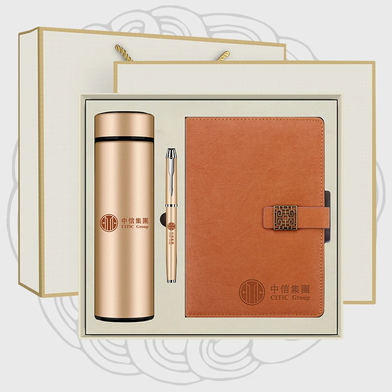 5 in 1 Men Promotional Business Corporate Gift Set Vacuum Tumbler and Umbrella for Vip Clients