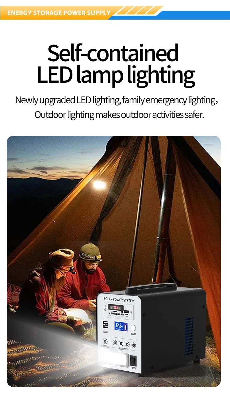 Yida New Style Solar Battery 12.8V 230.4Wh 18Ah Usb Port 220V 18V Solar Charging With Solar Energy System AC Charging port