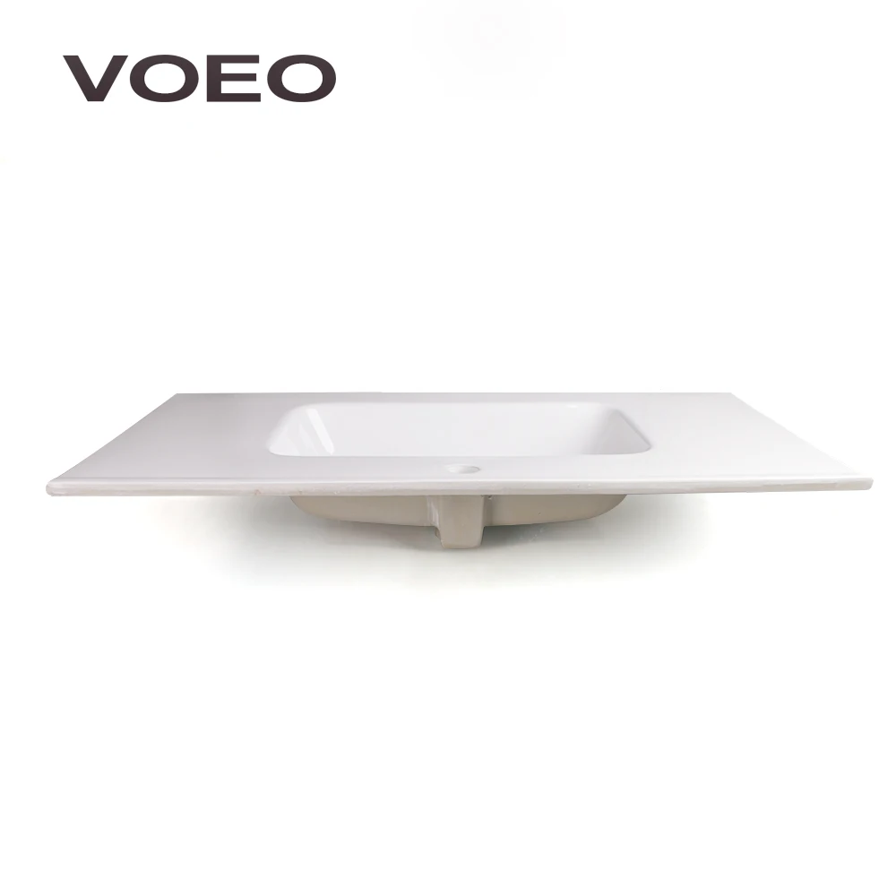 Countertop sink,ceramic washing basin, thin-edged white color rectangle wash basin for modern bathroom
