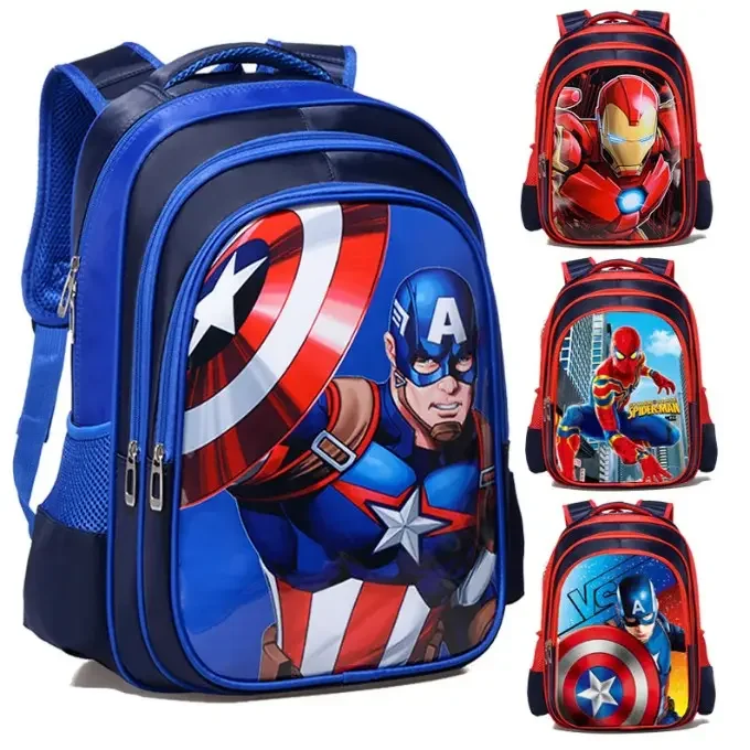 Child Civil War Boys School Bag Waterproof Cartoon Wheeled  Scooter Backpack Silicone Backpacks and Lunch Bags