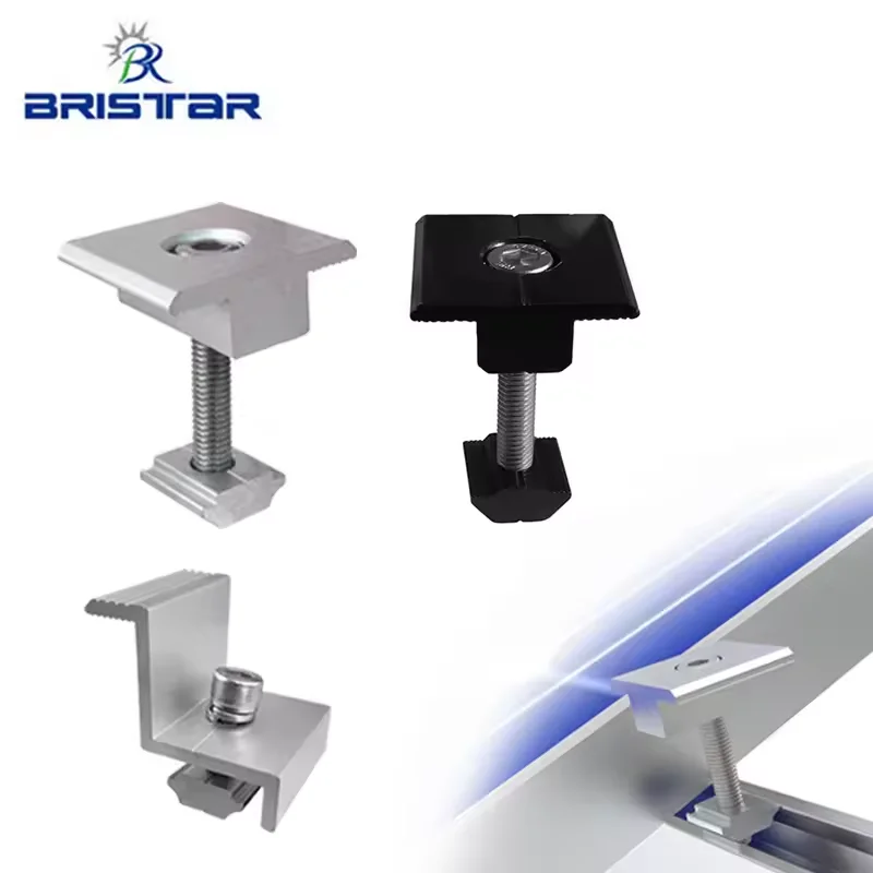 BRISTAR Solar Mounting Roof Structure Aluminum Solar Clamp End Clip Solar Panel Clamp