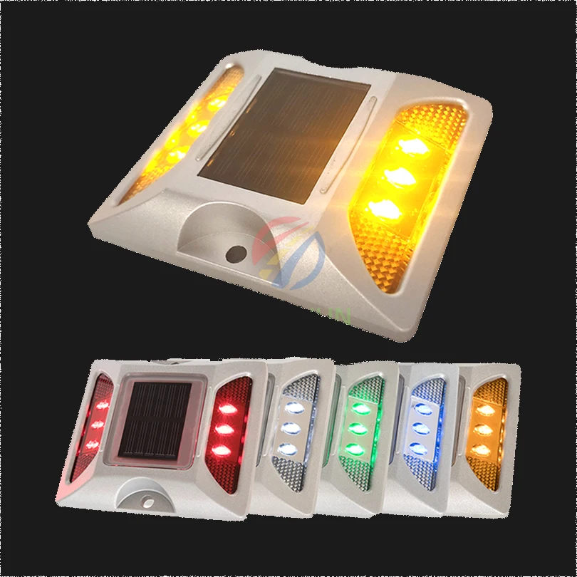 solar road stud bicolor solar led road stud double color reflective road stud hat