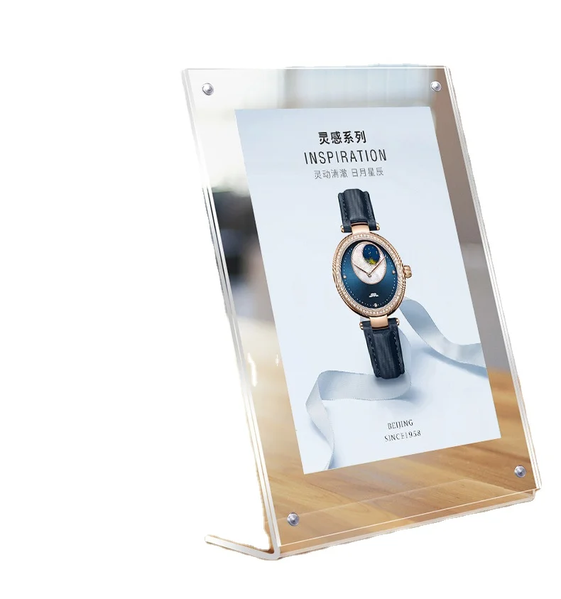 A5 Acrylic Menu Board With Base Advertising Menu Display Stand Tabletop Magnetic Acrylic Sign Holder  Horizontal and Vertical