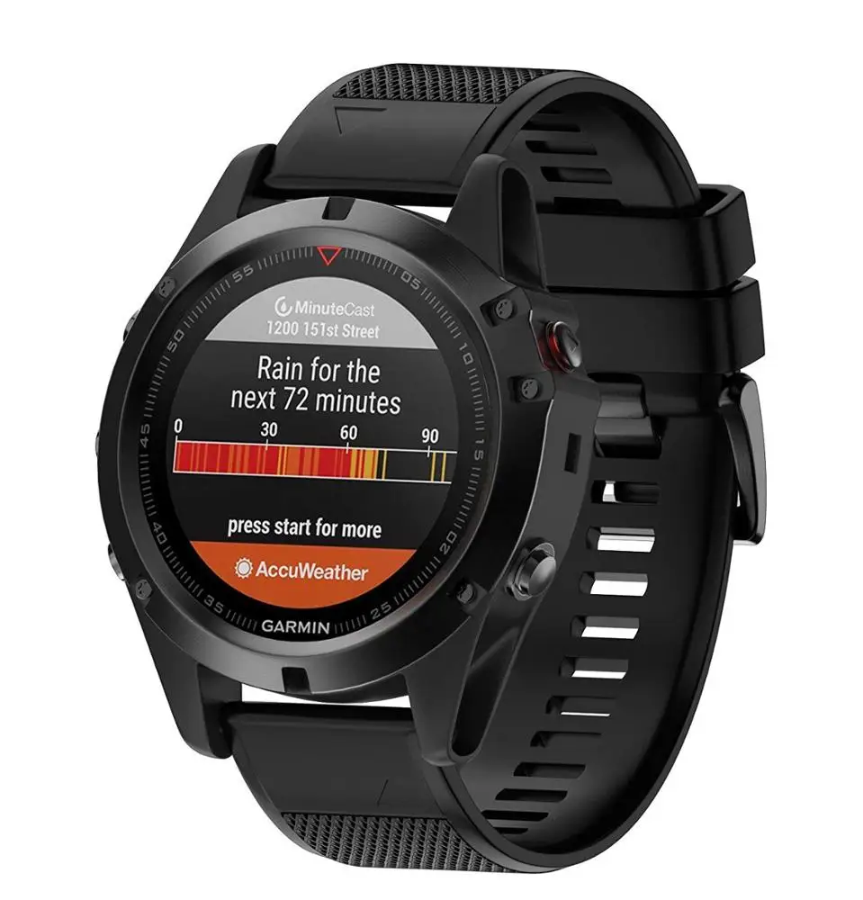 Qiman Replacement Silicagel Soft Quick Release Kit Band for Garmin Fenix 6S Silicone Strap for Garmin Fenix 5S GPS Watch