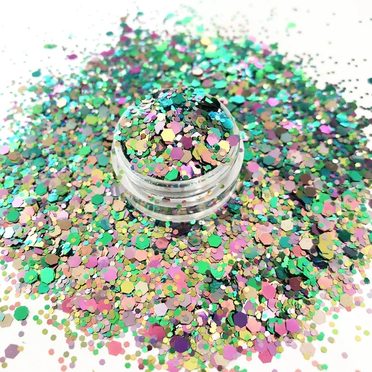 PET Polyester glitter Material and color shifting sequins for tumbler and cup