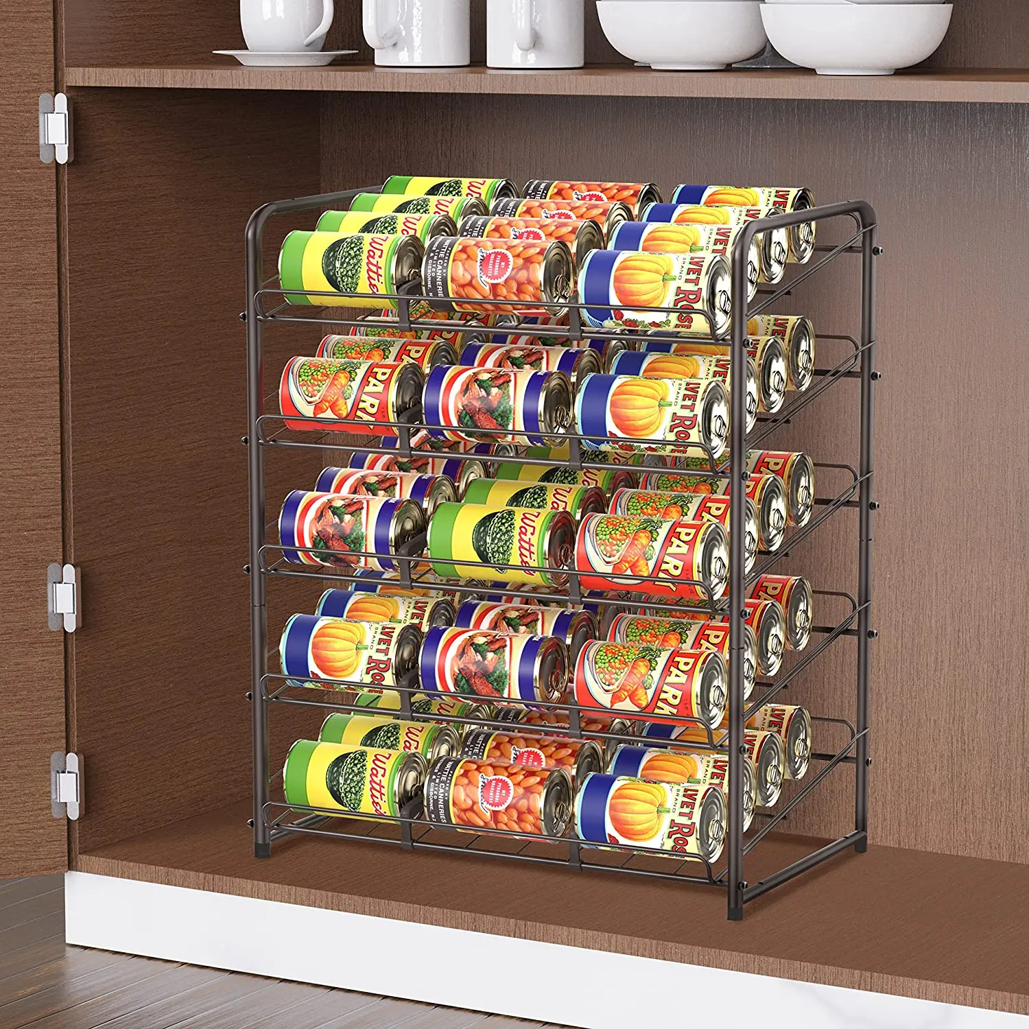 Counter-top Metal Brown Commercial Beverage Display Rack for Supermarket, Household Can Storage Rack